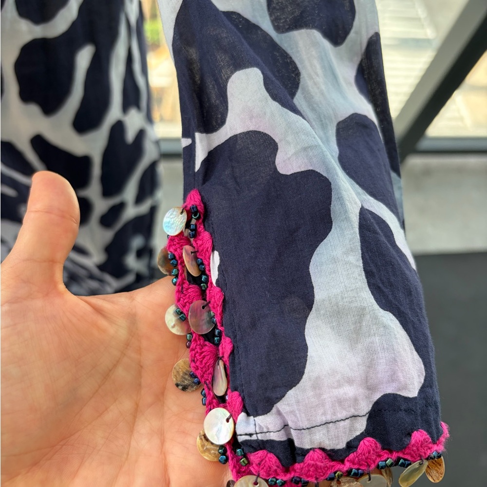 Tory Burch Blue, White and Pink Animal Print Swim Cover-Up - Picture 2 of 3